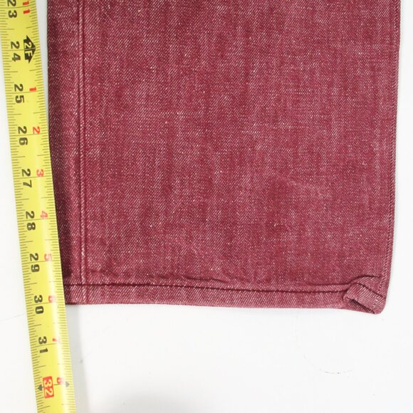 Levis Levi Strauss White Oak Cone Denim 501 Burgundy Red Dungarees Jeans, 40x32 - Picture 11 of 12